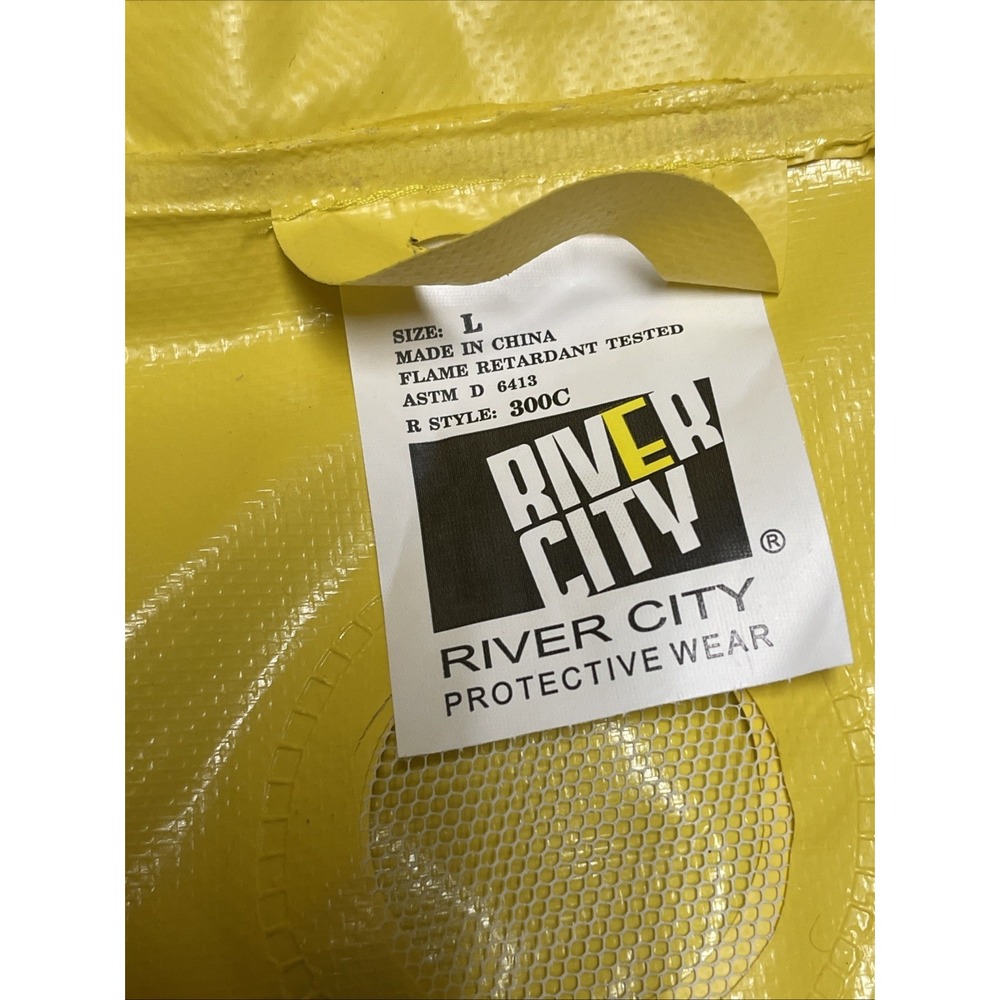 Vintage Southern Bell, Hooded Raincoat Jacket, Flame Retardant River City Large - Picture 9 of 9